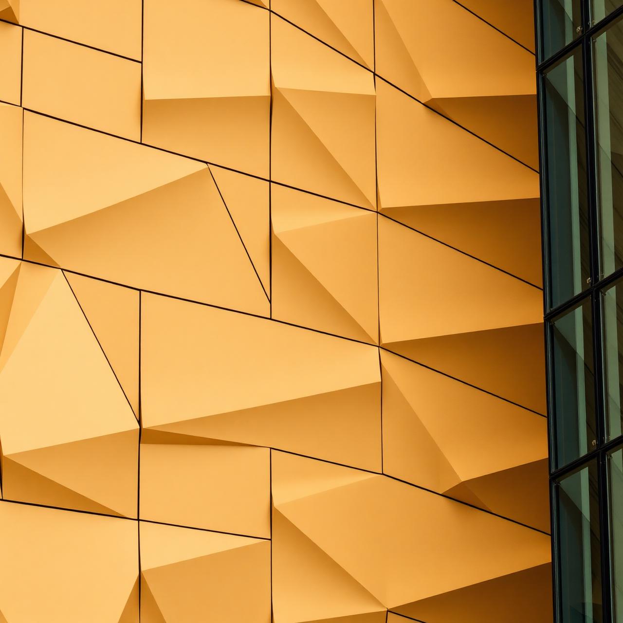Modern building facade with cladding system